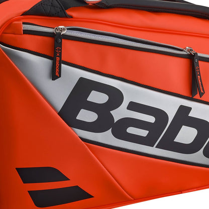 Babolat Padel Bag RH PRO Juan Lebron 2nd Gen orange with silver zips and big Babolat logo on Tampa Home & Garden Store