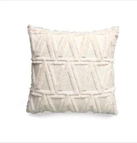 Plush Solid Color Sofa Pillowcase for Living Room