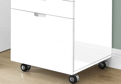 File cabinet rolling mobile, glossy white finish, 2-drawer storage, Unique Piece Furniture on Tampa Home & Garden Store