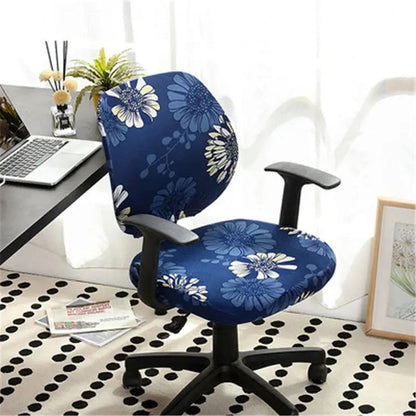 Office computer chair cover blue floral print by FLIPSTYLEZLLC on Tampa Home & Garden Store
