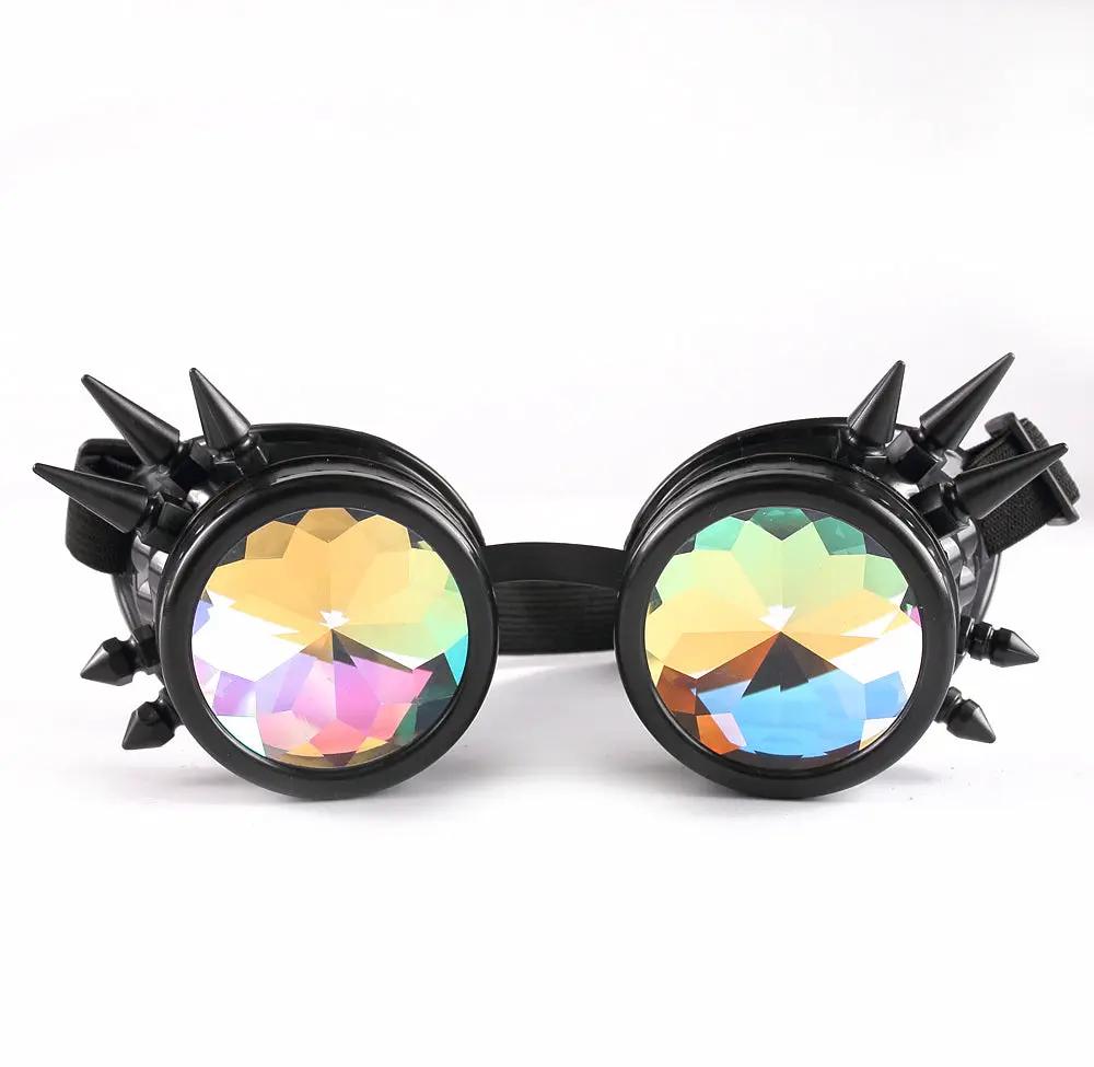 Steampunk Goggles FLIPSTYLEZLLC black-frame goggles with iridescent lenses and spikes on Tampa Home & Garden Store