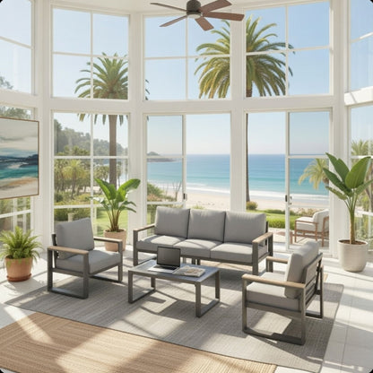 Modern Outdoor Sofa Set with the Coffee Table