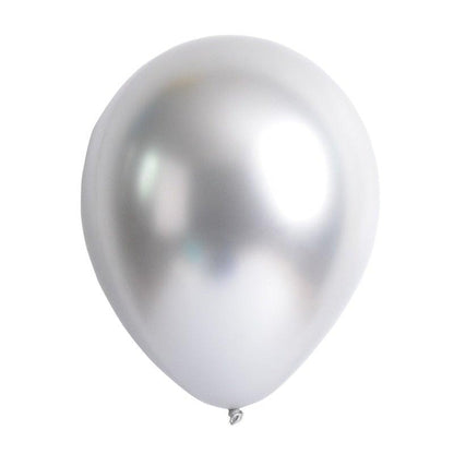 Single silver metallic latex balloon for party decor on Tampa Home & Garden Store