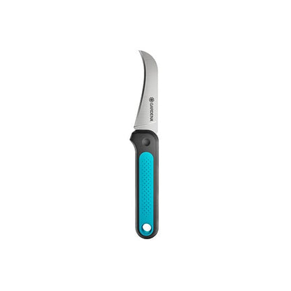 Gardena VeggieCut Scissors hand tool with curved blade and blue grip handle on Tampa Home & Garden Store