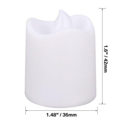 Stevvex white flameless LED candle with realistic melted-top design, battery powered on Tampa Home & Garden Store