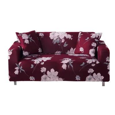 All-inclusive sofa cover by FLIPSTYLEZLLC, maroon floral pattern with matching cushions on Tampa Home & Garden Store