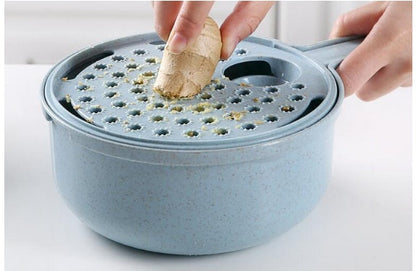 Perfecsy blue 8-in-1 mandoline slicer with perforated top for grating vegetables on Tampa Home & Garden Store