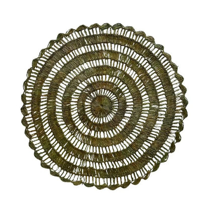 Buriti straw placemat by Talah Home, woven olive-green placemat for sustainable dining on Tampa Home & Garden Store
