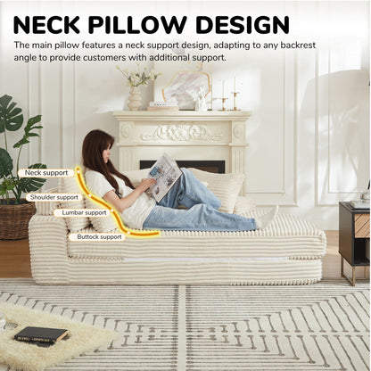 Semi Circular Corduroy Sofa Bed With Pillow