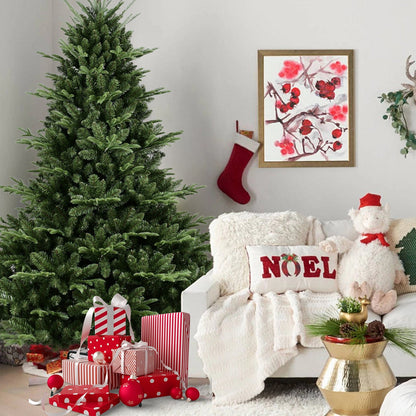 Full-Shaped 6 ft Christmas Tree with 1673 PE/PVC tips, lush dense branches in a cozy living room on Tampa Home & Garden Store