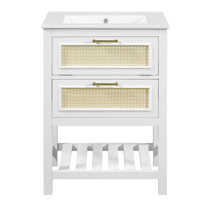 Modern Vanity With Integrated Sink and Cabinet