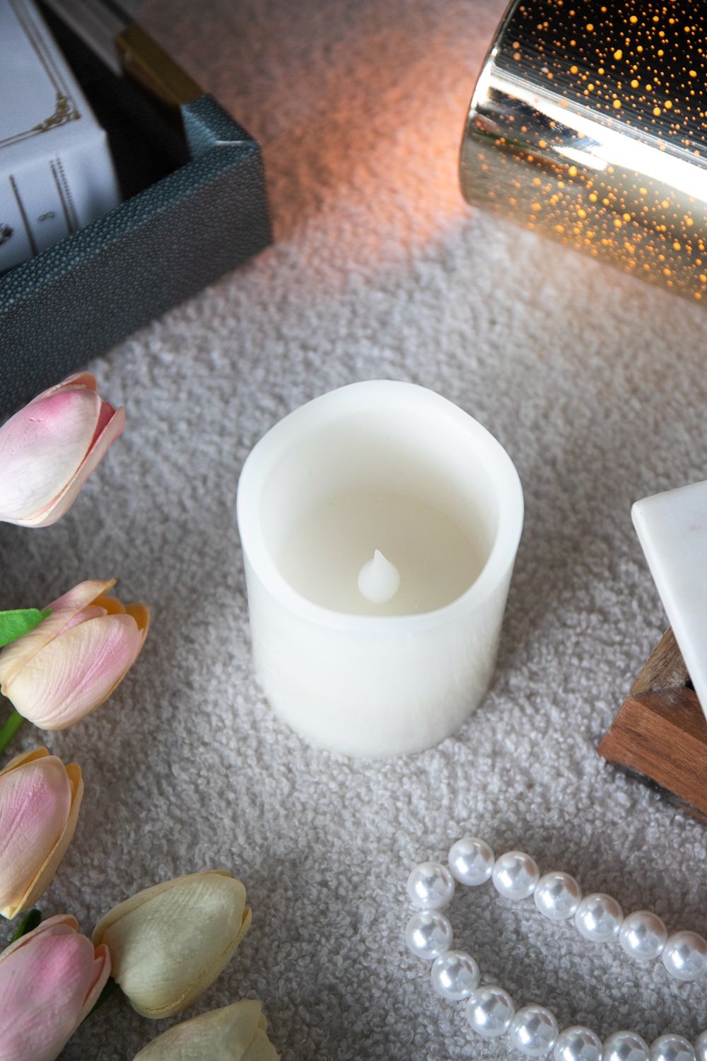 LED Candles With Remote Timer Set Of 3 Ivory