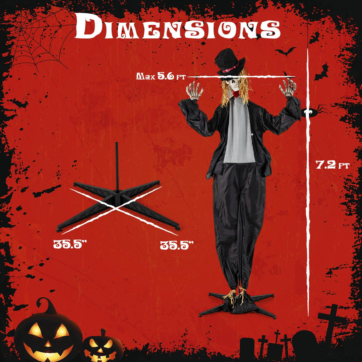Halloween animatronic standing groom 7.2 ft cardboard cutout by DirectDeals in black coat and top hat on Tampa Home & Garden Store