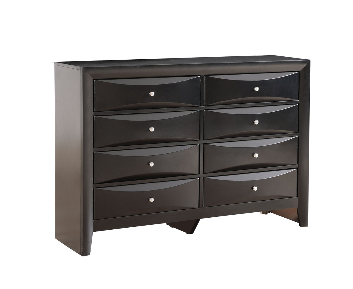 Marilla dresser with molded resin fronts by HouseOfZazla in black finish, multiple colors on Tampa Home & Garden Store