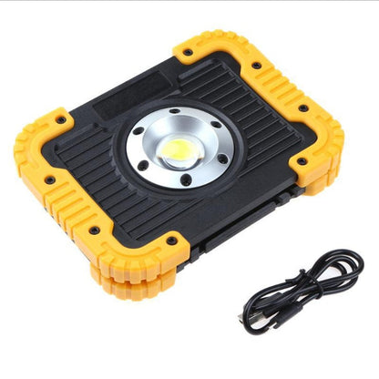 LED camping lantern rechargeable torch with yellow accents black rugged body USB cable included on Tampa Home & Garden Store