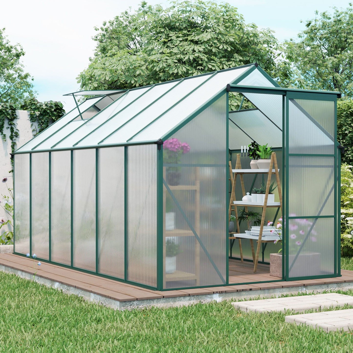 Outdoor Polycarbonate House and Raised Metal Base