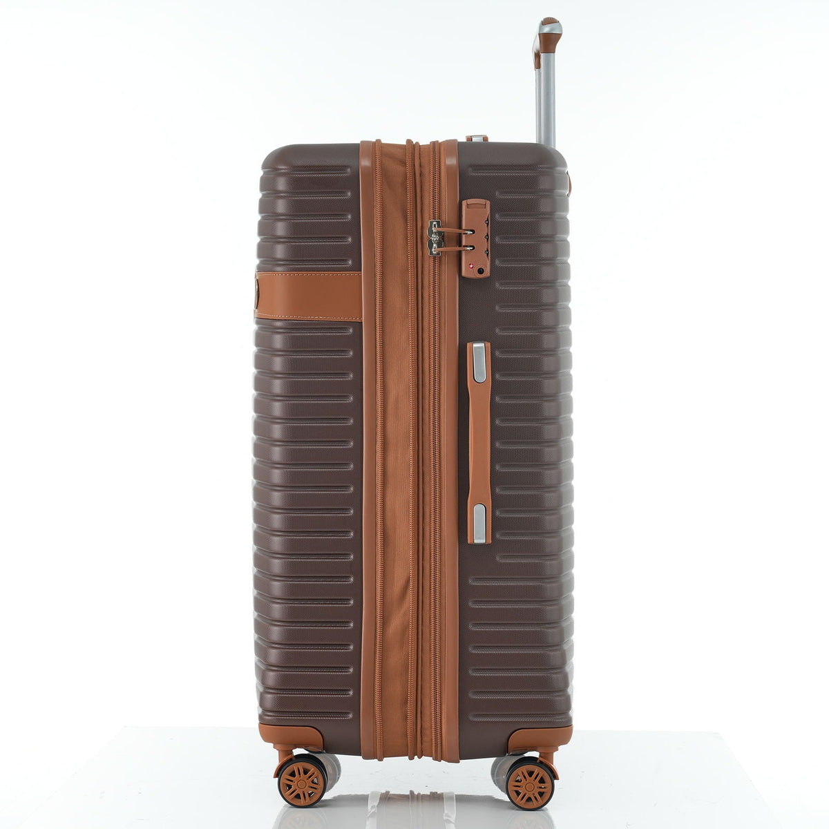 4 piece hard shell brown luggage set with expandable zippers and 4-wheel spinner HouseOfZazla on Tampa Home & Garden Store