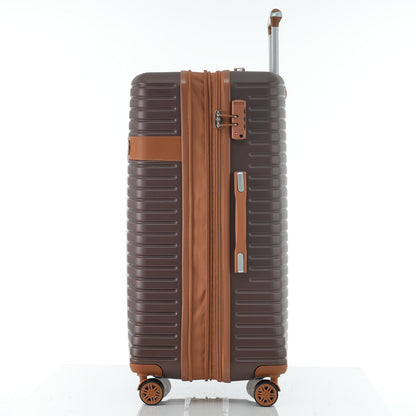 4 piece hard shell brown luggage set with expandable zippers and 4-wheel spinner HouseOfZazla on Tampa Home & Garden Store