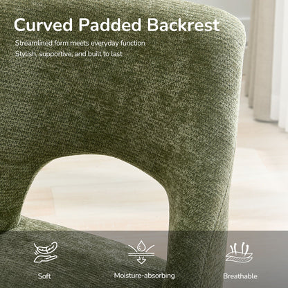 Green tufted chenille dining chair with curved legs, HouseOfZazla chair set on Tampa Home & Garden Store