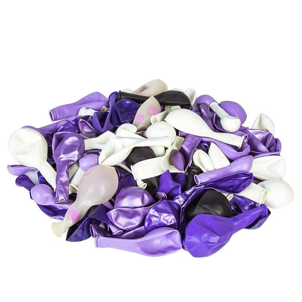 Stevvex 124 Pcs Garland Arch Kit white purple metallic latex balloons with paper butterflies on Tampa Home & Garden Store