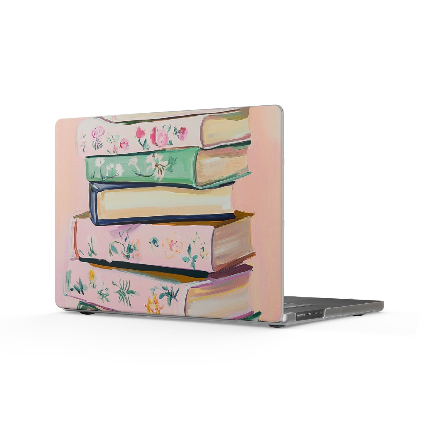 Floral stacked books matte MacBook case pastel laptop sleeve Mai Autumn on Tampa Home & Garden Store