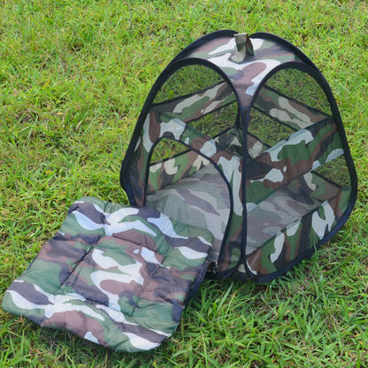 Cat tent by Sell My Stuff in camo with mesh panels and matching bed on Tampa Home & Garden Store