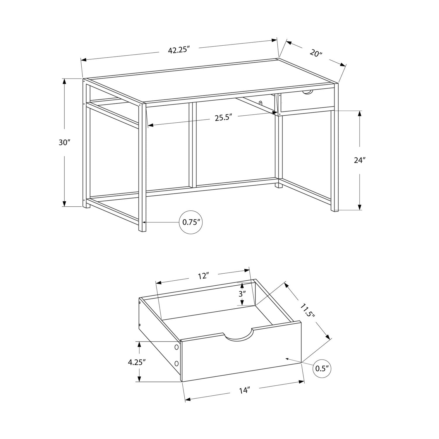 Computer desk for home office with 1 drawer, writing desk by Unique Piece Furniture on Tampa Home & Garden Store