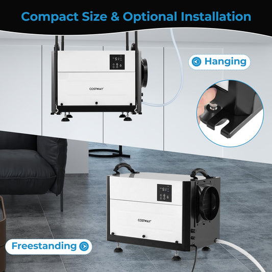 124 Pint Crawl Space Dehumidifier with 3 Modes and 24H Timer