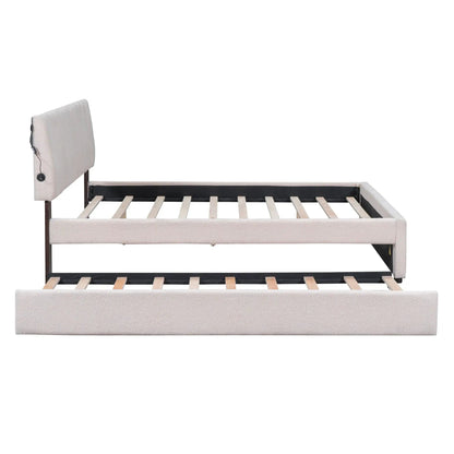 Upholstered Platform Bed With Trundle System