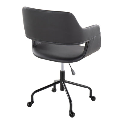 Contemporary adjustable office chair black faux leather by HouseOfZazla on Tampa Home & Garden Store
