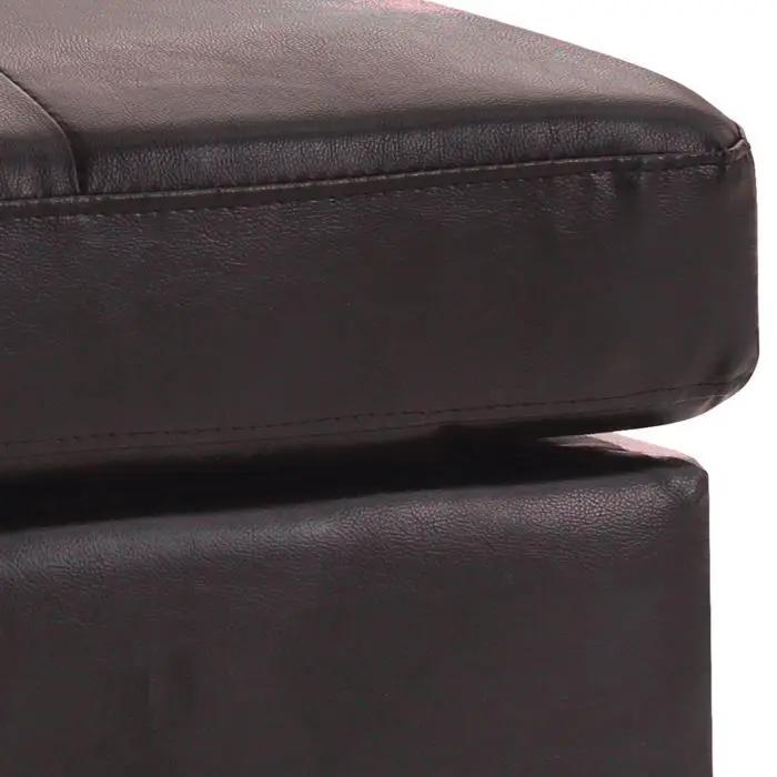 Casual Ottoman, dark leather upholstered ottoman with top-stitch seams by Unique Piece Furniture on Tampa Home & Garden Store