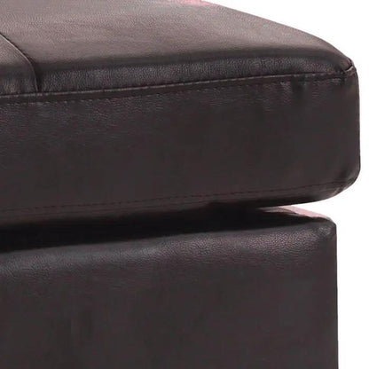 Casual Ottoman, dark leather upholstered ottoman with top-stitch seams by Unique Piece Furniture on Tampa Home & Garden Store