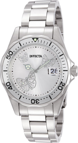 Invicta Angel men's watch with stainless steel bracelet, butterfly dial, and date window on Tampa Home & Garden Store