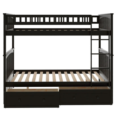 Bunk bed with drawers, black finish, ladder; convertible design by Unique Piece Furniture on Tampa Home & Garden Store