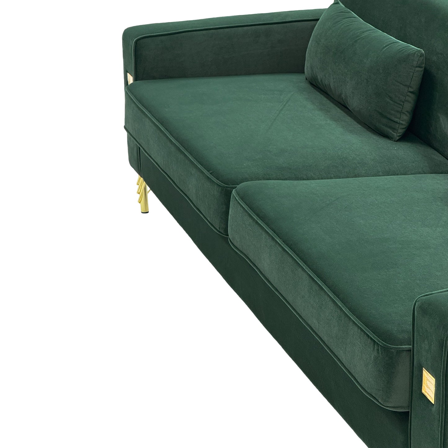 Emerald Green Velvet Sofa Set in the Living Room