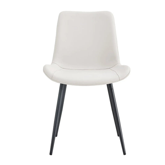 Cushioned chair with suede backrest and black metal legs in cream from Unique Piece Furniture on Tampa Home & Garden Store
