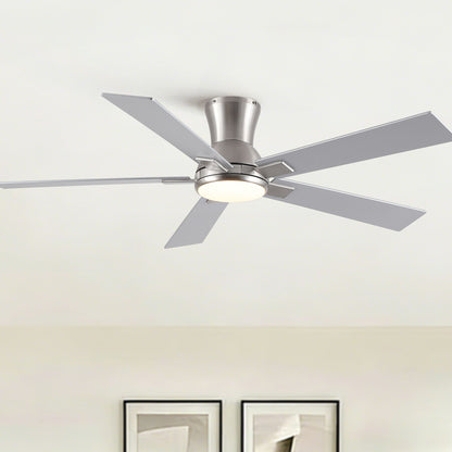 Low profile flush-mount LED ceiling fan with light and reversible quiet motor HouseOfZazla on Tampa Home & Garden Store