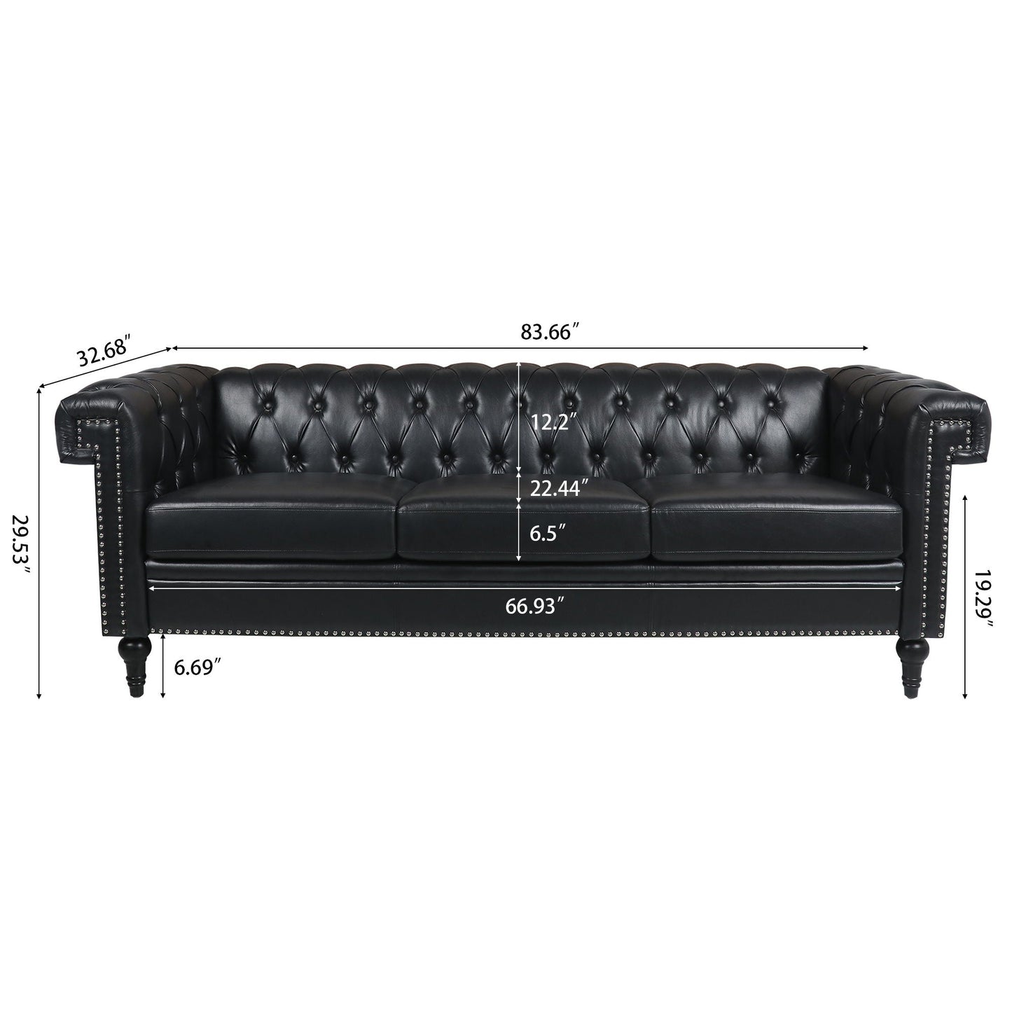 Traditional Square Arm Sofa and Soft Cushions