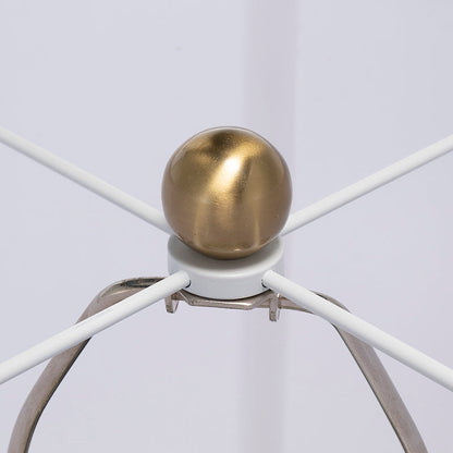D13x22.2 Table Lamp with gold globe finial and white metal arms on Tampa Home & Garden Store