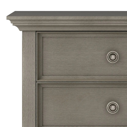 Amherst bedside table by Unique Piece Furniture in gray wood with round knob on Tampa Home & Garden Store