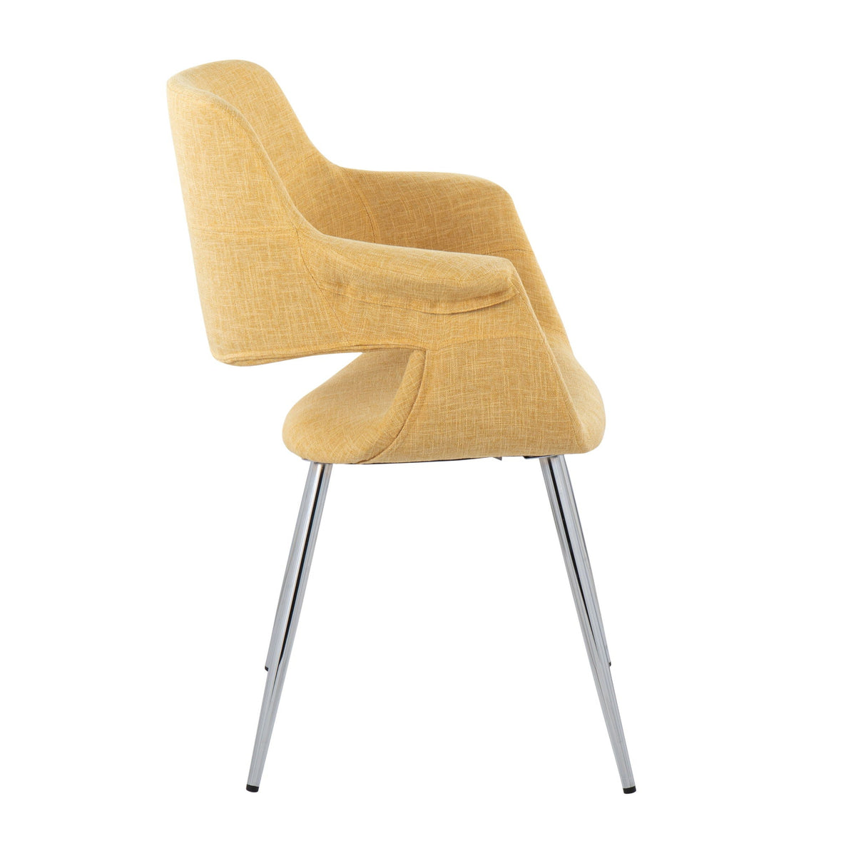 Retro Chic Art Deco Chair in yellow fabric with chrome frame on Tampa Home & Garden Store