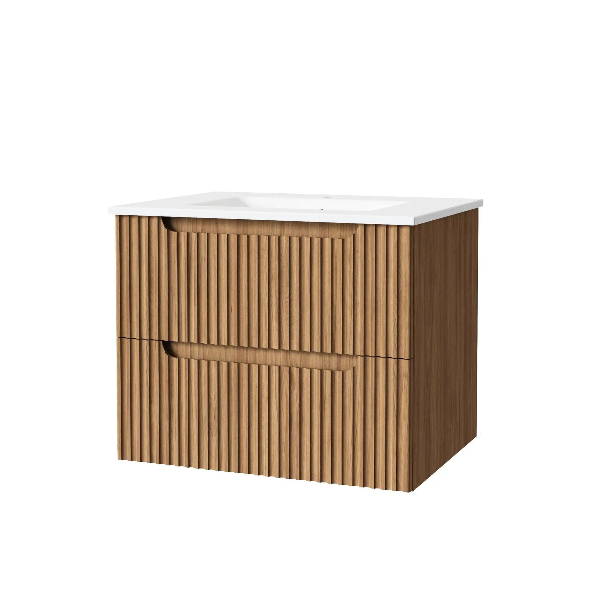 30in walnut wall-mounted bathroom vanity with white sink softclose drawers and spacious storage on Tampa Home & Garden Store