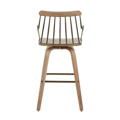 Preston Farmhouse Counter Stool White Washed