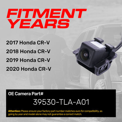 Honda CR-V OEM backup camera by Master Tailgaters, OE part 39530-TLA-A01, black housing on Tampa Home & Garden Store