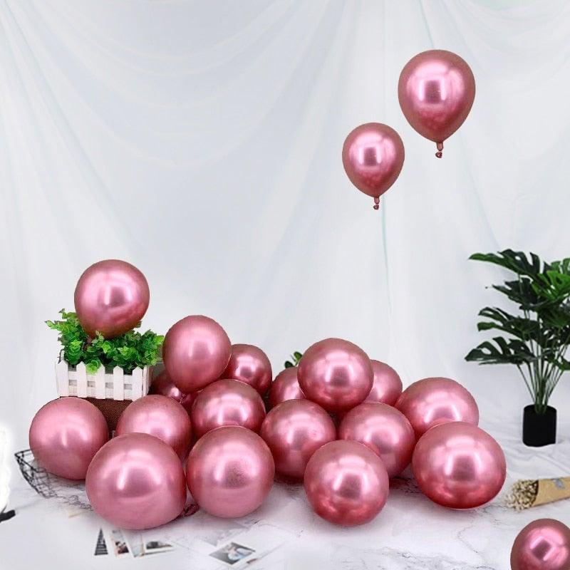 126pcs pastel pink and rose gold balloons by Stevvex on white backdrop with balloons on Tampa Home & Garden Store