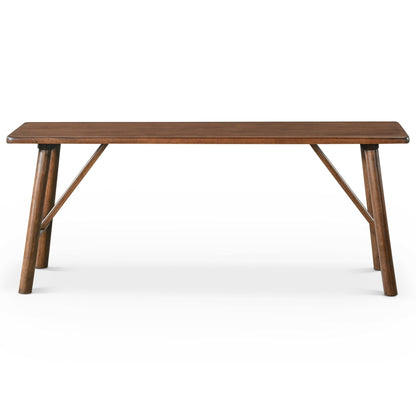 Walnut Brown Accent Bench in solid wood construction, mid-century style by HouseOfZazla on Tampa Home & Garden Store