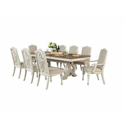 Rustic Dining Set Table and Upholstered Chairs