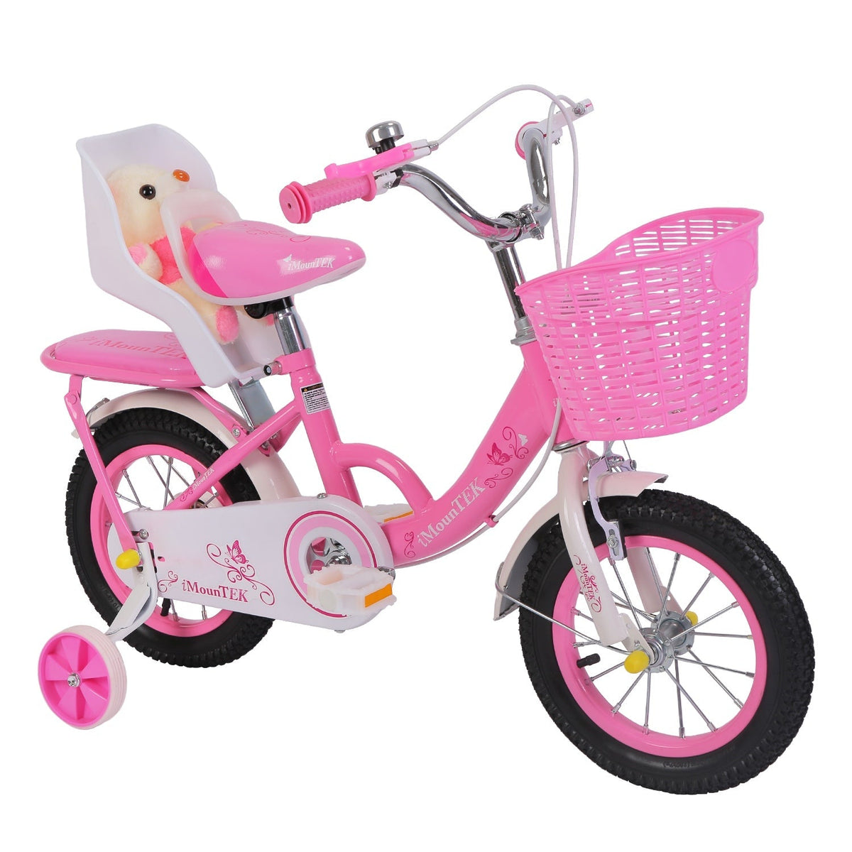 GemGear 16in pink carbon steel kids bike with rear child seat and training wheels on Tampa Home & Garden Store
