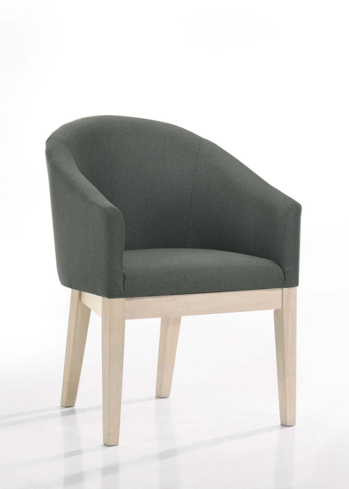 Barrel Accent Chair Set of 2 gray upholstery with light wood legs on Tampa Home & Garden Store