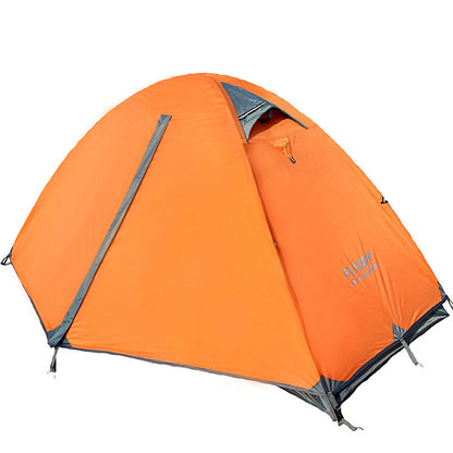 Camping tent orange rainproof with gray trim and zip entry My Store on Tampa Home & Garden Store